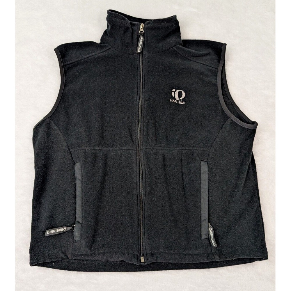 Pearl Izumi Vest Women's Size Medium Fleece Full Zip Mock Neck Black Cycling USA
